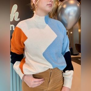 Color Block Sweater - Soft Long Sleeve